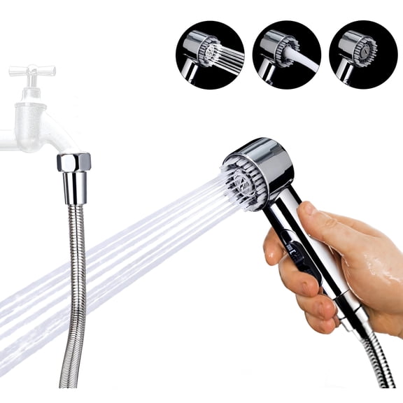 3 Mode Handheld Pet Shower Sprayer With 100 Inch Stainless Steel Hose