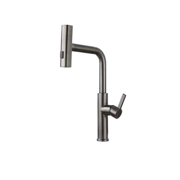 3-Mode Handle Pull Stainless Steel Kitchen Faucets, Single Hole Deck Mounted Waterfall Stream Sprayer, Sink Tap Cold And Hot Mixer - Modern Design