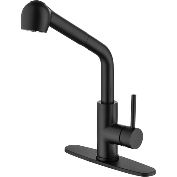 3-Mode Pull Down Kitchen Faucet with Sprayer, 360 Swivel Single Handle Kitchen Sink Faucet for Double Bowl Sink - Chrome/Black