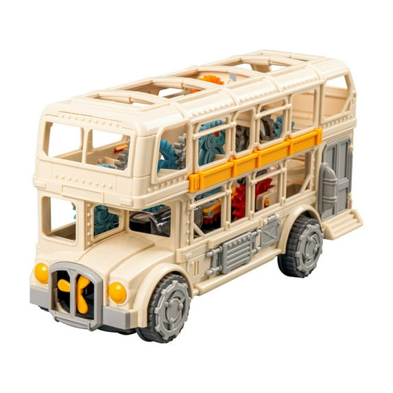 3 Mode Toy Double-Decker Bus Toy Model Gear Operation Sound Light Effects 3 Mode Key Control Realistic Design