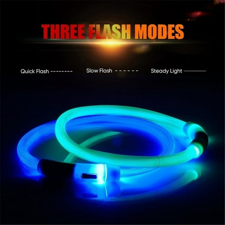 L Pet Dog LED Collar Nylon Safety Light Up Flashing Collar L Pet Dog LED Collar Nylon Safety Light Up Flashing Collar