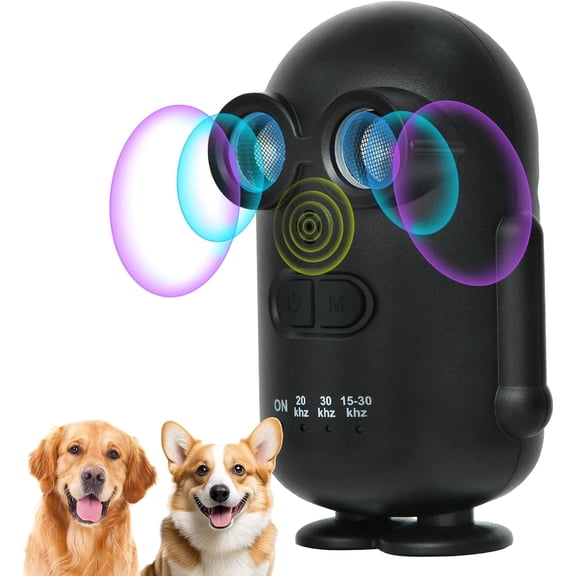 3 Modes Ultrasonic Dog Bark Deterrent for 10-130 lbs Dogs, USB Rechargeable Anti Barking Device for Indoor/Outdoor, 32ft Range, IPX5 Waterproof