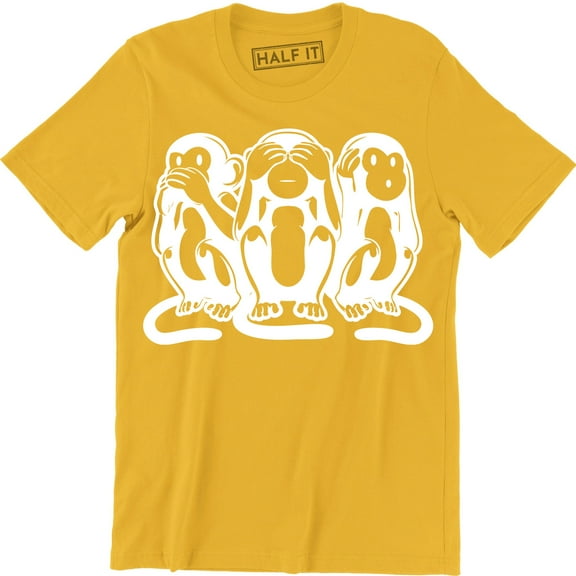 3 Monkey Emojis Hear Speak See No Evil Funny Cute Men's Gift T-Shirt