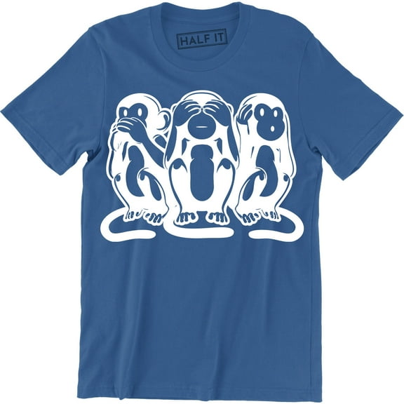 3 Monkey Emojis Hear Speak See No Evil Funny Cute Men's Gift T-Shirt