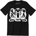 thumbnail image 1 of 3 Monkey Emojis Hear Speak See No Evil Funny Cute Men's Gift T-Shirt, 1 of 4