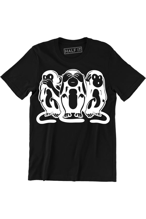 3 Monkey Emojis Hear Speak See No Evil Funny Cute Men's Gift T-Shirt