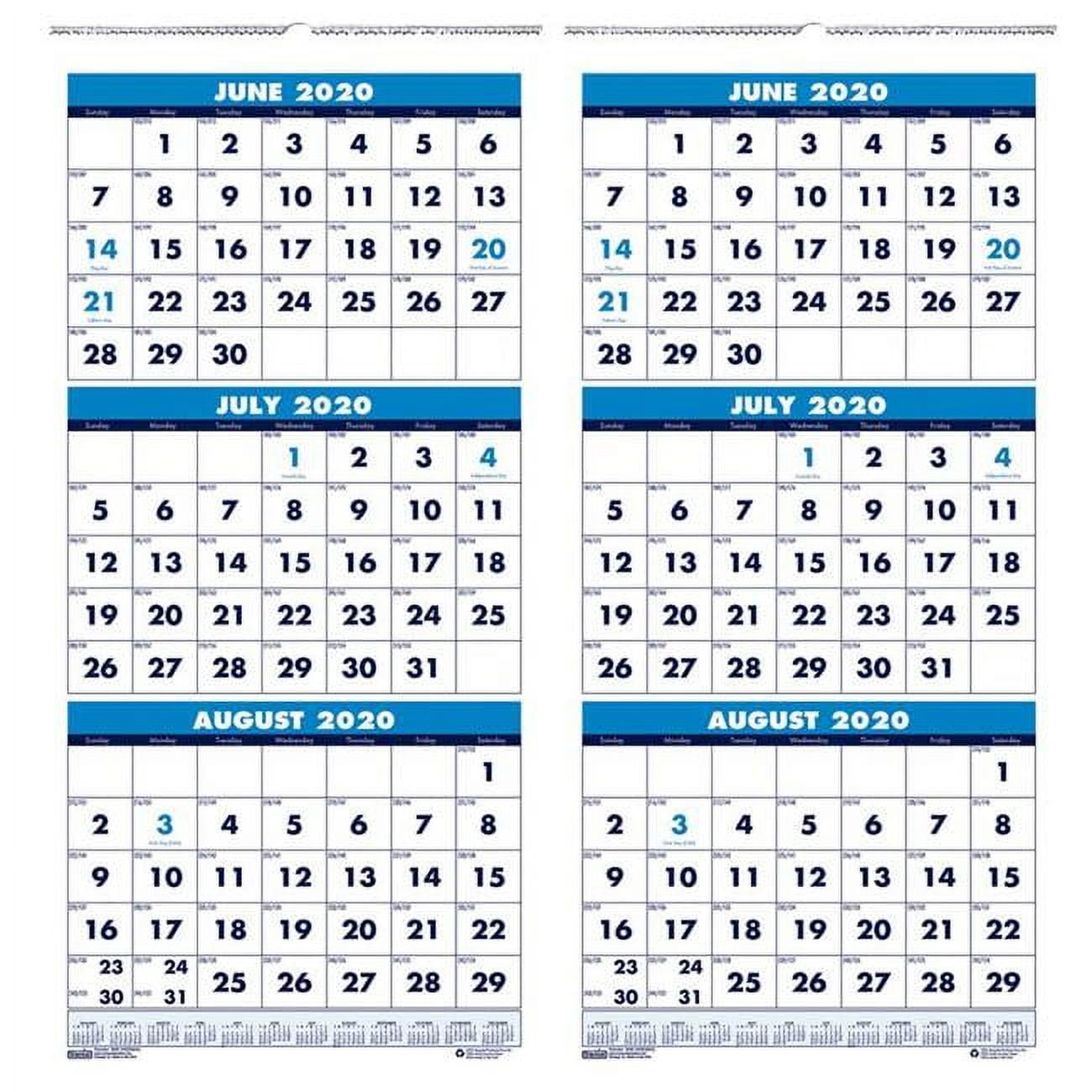 3 Month Vertical Wall Calendar JuneJuly Academic 2 Each