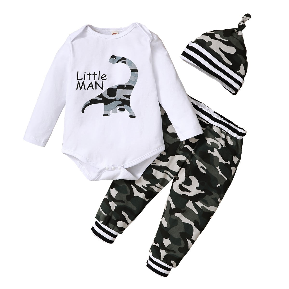3 Months Baby Boys Clothes 6 Months Boys 3PCS Fall Winter Outfits Dinosaur Print Infant Boys