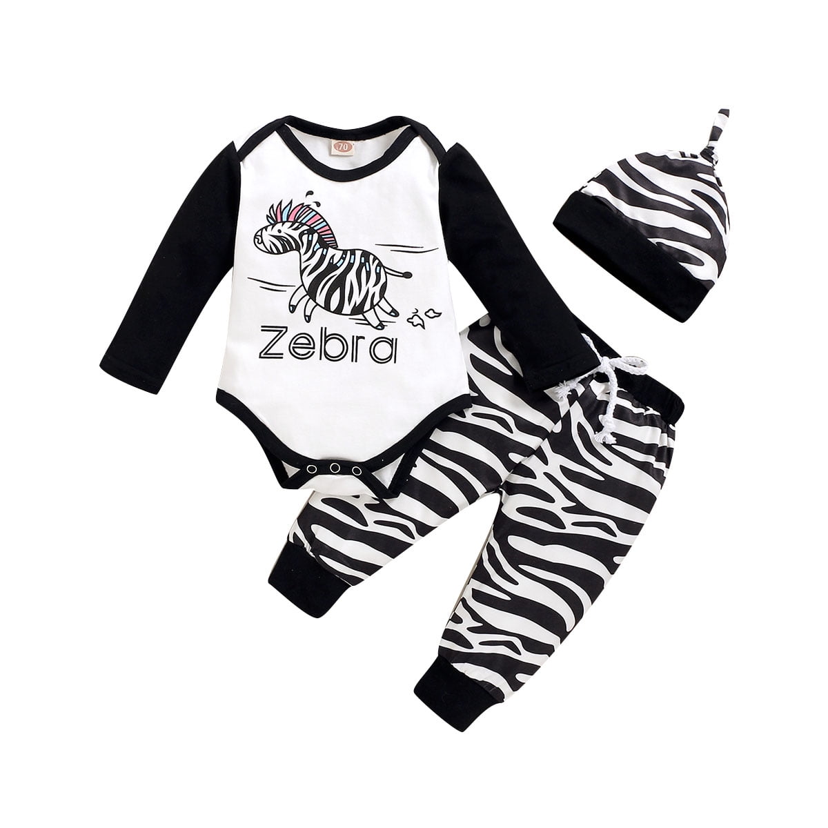 3 Months Baby Boys Clothes 6 Months Boys 3PCS Fall Winter Outfits Zebra ...