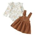 thumbnail image 1 of 3 Months Baby Girls Clothes 6 Months Girls 2PCS Outfits Set Newborn Girls Long Sleeve Top Overall Skirt Set White, 1 of 8