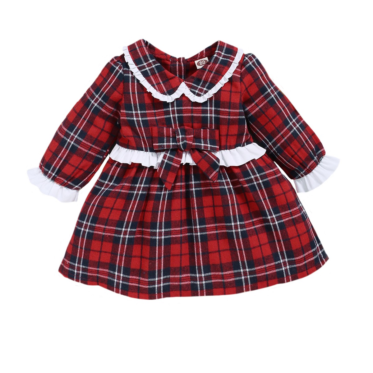 3 Months Baby Girls Dress 6 Months Girls Christmas Dress Plaid Dress Infant Girls Long Sleeve