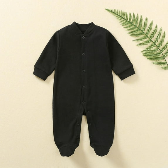 3 Months Newborn Baby Boy Girl Clothes Ribbed Knitted Cotton Long Sleeve Romper Long Pants Solid Color Fall Winter Outfits Black