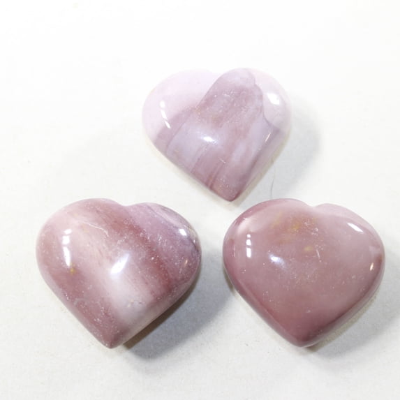 3 Mookaite Hearts Combined Weight of 260 Grams #453-1 Gemstone Hearts