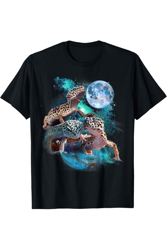 3 Moon Gecko Reptile Leopard Lizard Geckos Art T-Shirt