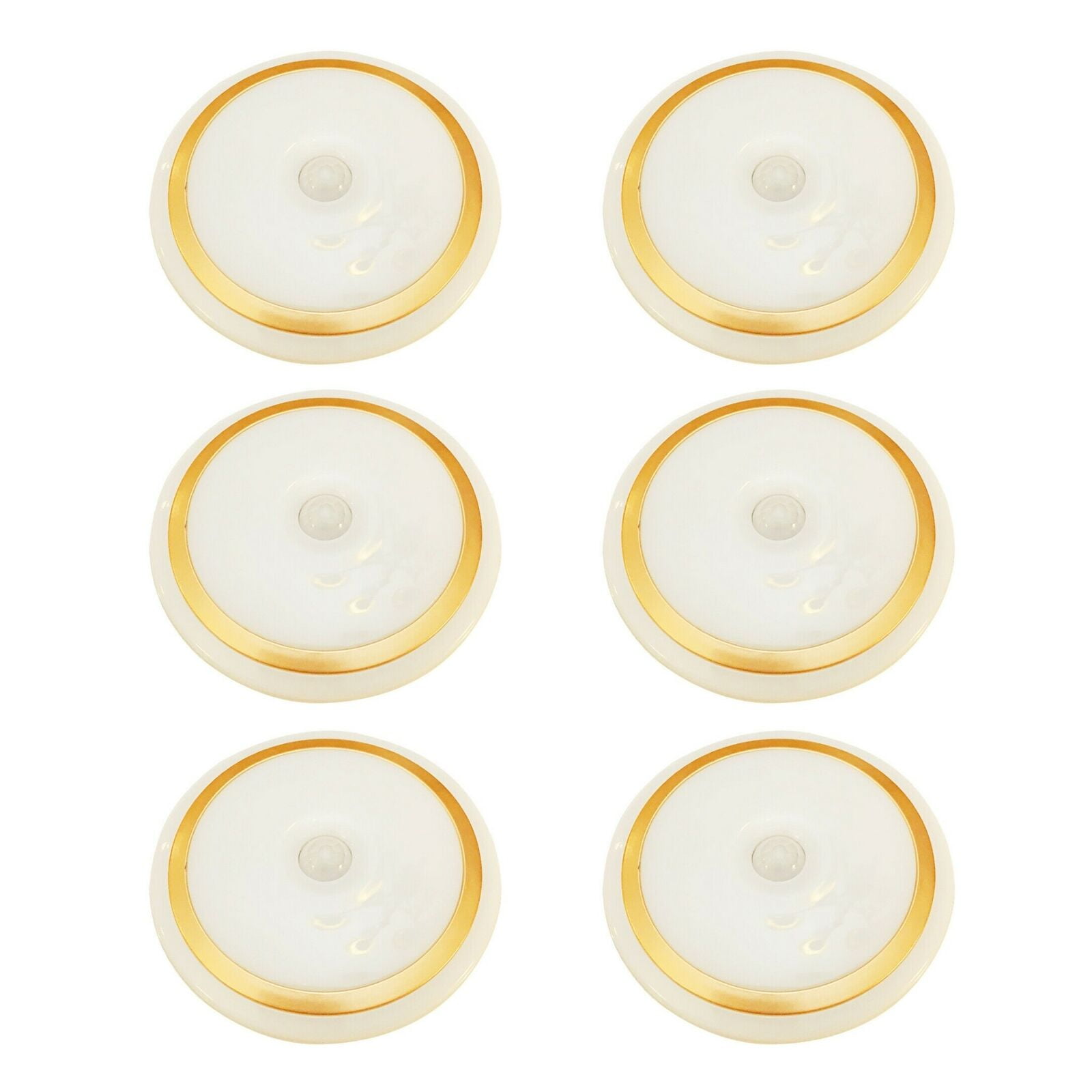 MaximalPower 3'' 20 Lumens Motion Sensor LED Night Light Under Cabinet Lights, White, 6 Count