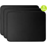 3 Mouse Pad Stitched Edges Premium-Textured Large Mouse Pads Mat Natural Non-Slip Rubber Base Mousepad for Laptop, Computer & PC, 11 x 8.7 inches, Black