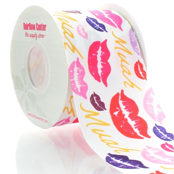 3" Muah Lips Grosgrain Ribbon 100yd
