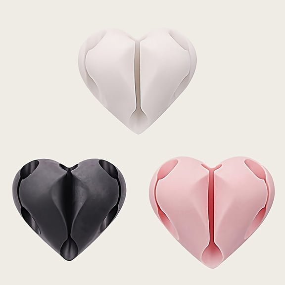 3 Multi-Color Self-Adhesive Silicone Cable Management Clips, Fits Type-C, Lightning and Micro-C Cables, Tool-Free Simple Installation to Neaten Wires on Desks, Bedside, Vehicles and Offices
