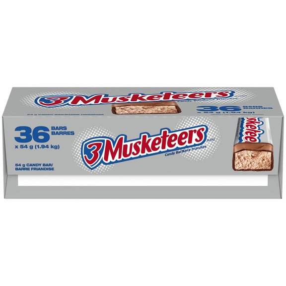 3 Musketeers Chocolate Bar 54g/1.9 oz, 36-Count {Imported from Canada}