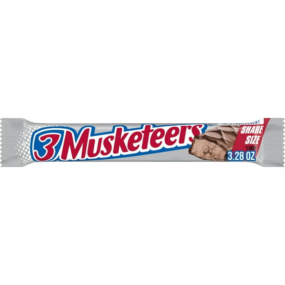 3 Musketeers Milk Chocolate Candy Bar, Sharing Size, 3.28 oz
