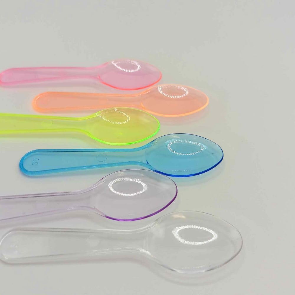 3" Neon Plastic Taster Spoons With Assorted Colors (1000)