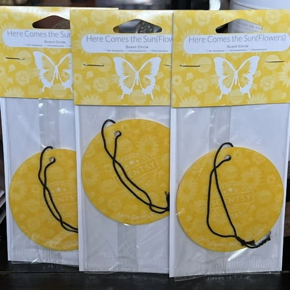 3 New Scentsy Scent Circle Hanging Car Air Freshener Here Comes The Sun(Flowers)