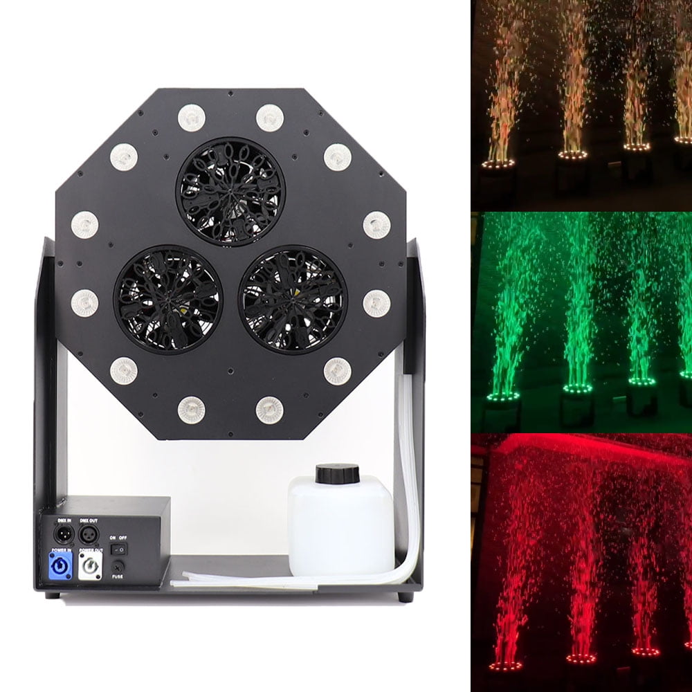 Jacmui Volcano Bubble Machine 3-Nozzle Design, RGBW, Big Bubble