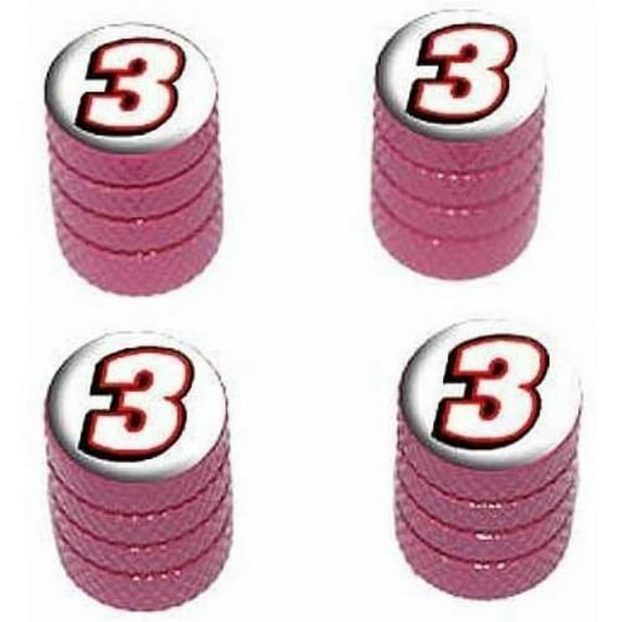3 Number Three Tire Rim Wheel Aluminum Valve Stem Caps, Multiple Colors