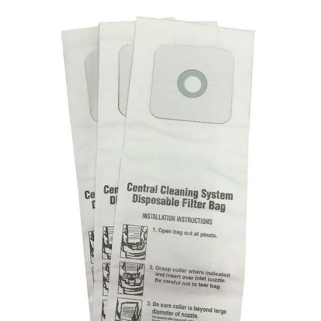 3 Nutone 391 Central Vac Bags 6Gallon