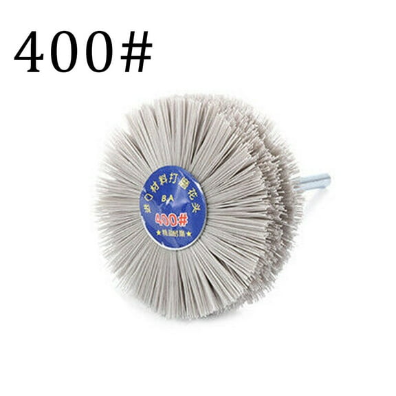 3\" Nylon Wheel Polishing Wire Brush Abrasive Tool for Wood 6mm Shank 80~600 Grit