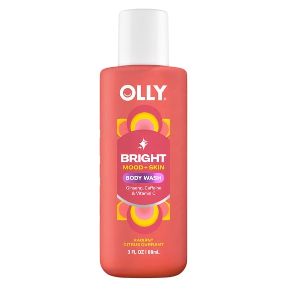OLLY Body Wash Bright with Vitamin C, 3 FL oz