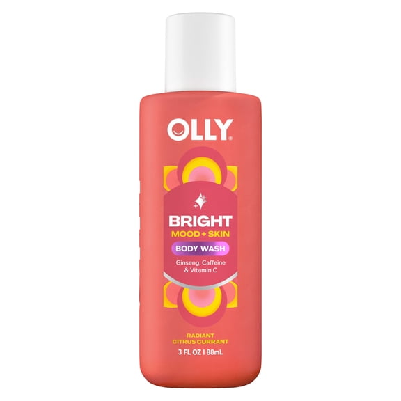 OLLY Body Wash Bright with Vitamin C, 3 FL oz