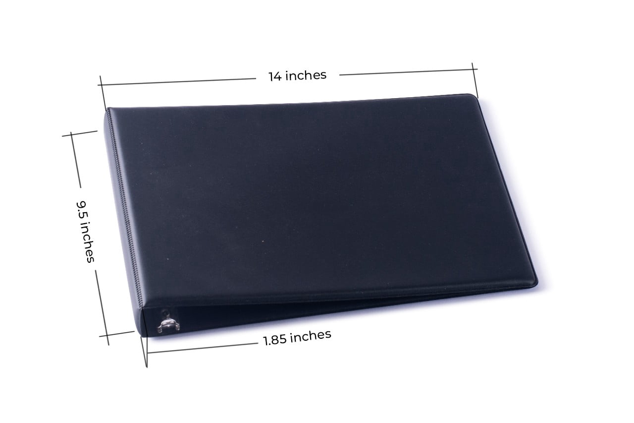 3 On a Page Binder for Business Checks 7 Rings Black Made in The USA