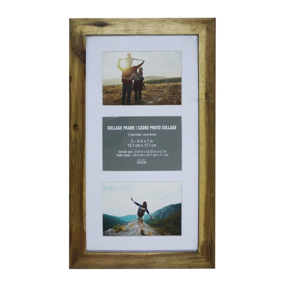Studio Decor 3 Opening 5" x 7" Walnut Collage Frame with Mat
