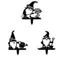 thumbnail image 1 of 3 Optional Metal ground  decor Santa Insert Yard Gnome Silhouette Decoration Lawn  Garden Decoration Yard Improvement, 1 of 6