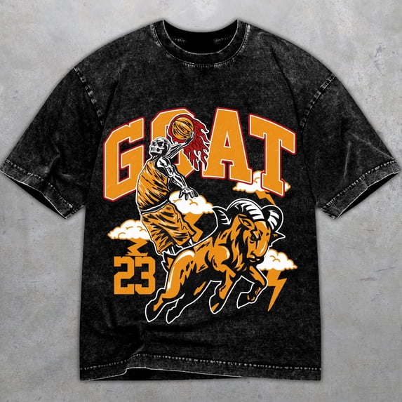 3 Orange Citrus 3s Washed Shirt, Goat 23, Shirts Match Sneakers