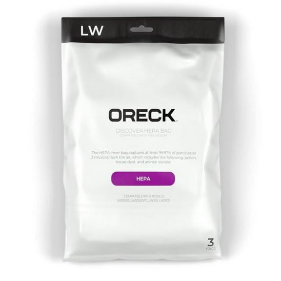 3 Oreck Discover UK30500, UK30500PC, LW100, LW1500 Replacement HEPA Vacuum Bags