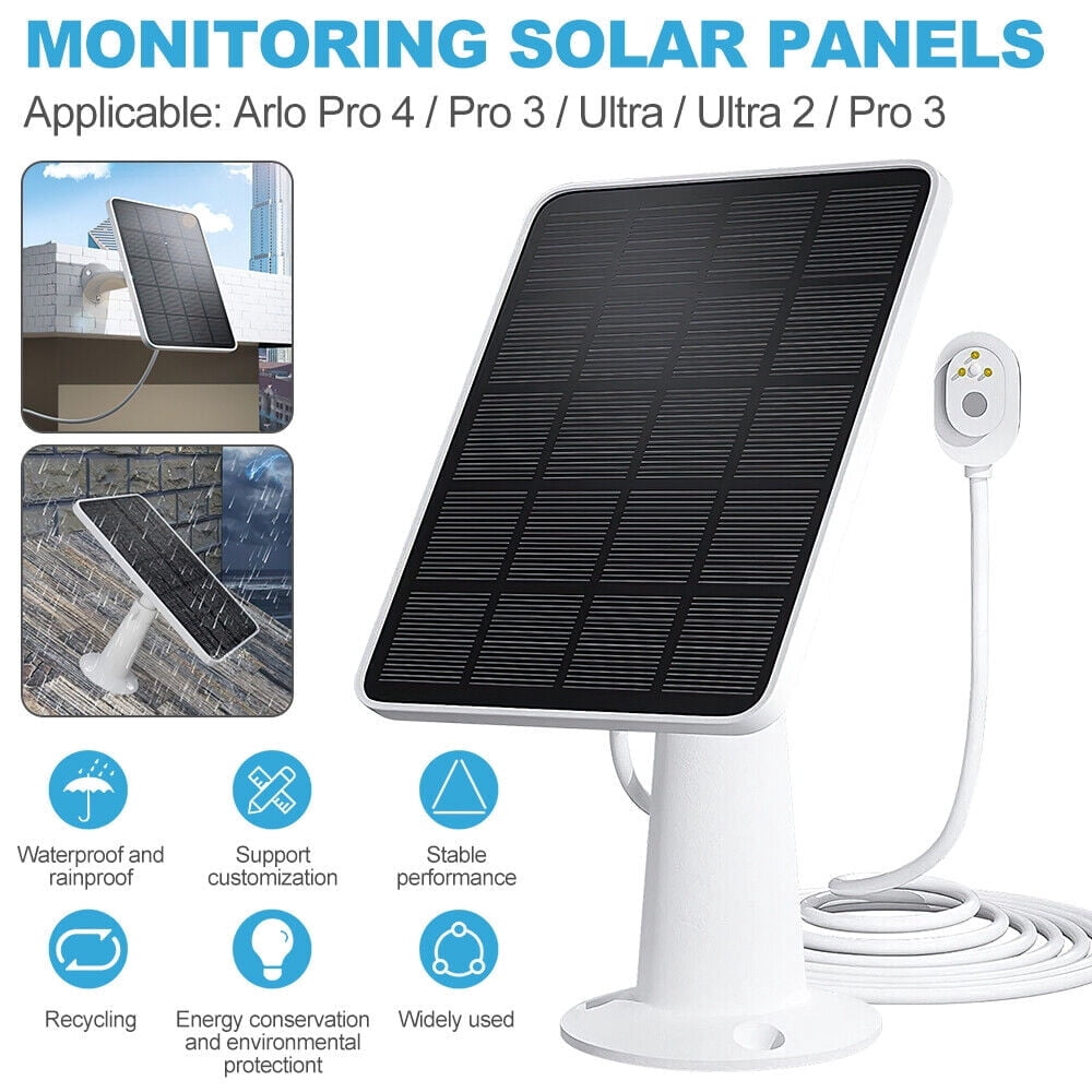 3* Orient Boe Solar Panel Charger for Arlo Pro 4/Pro 3/Ultra/Ultra 2 Security Cameras