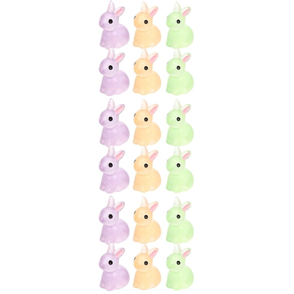 HEALEEP Small Bunny Toys Resin Potted Plants Miniature Gardens 54Pcs 0.9x0.9In