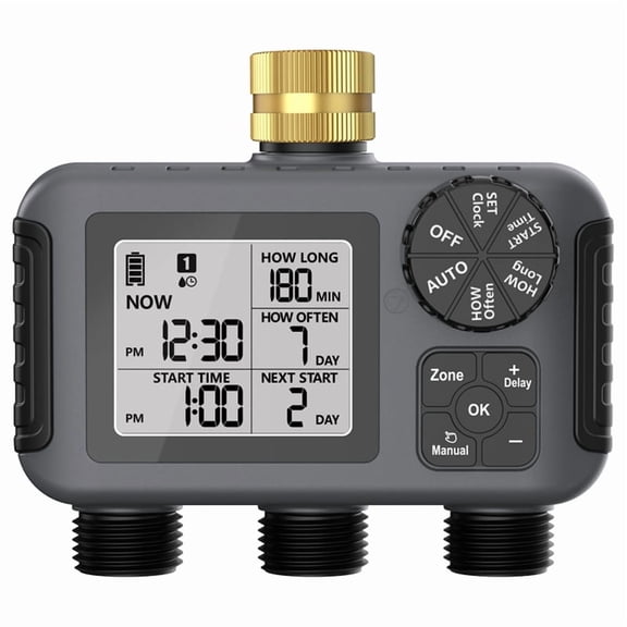 3-Outlet Automatic Water Timer Garden Irrigation Watering System Digital Garden Sprinkler Programmer Tools