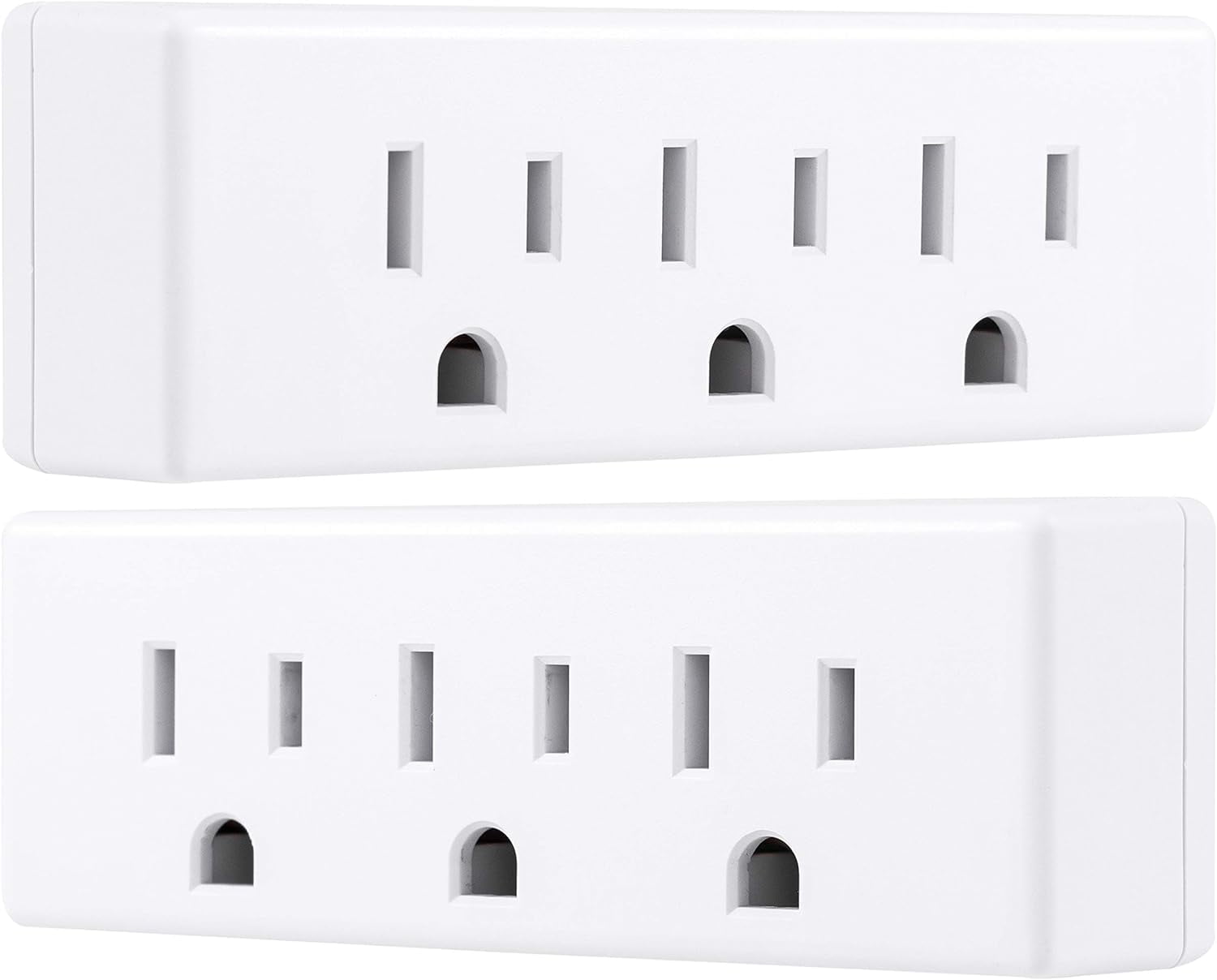 3-Outlet Extender, 2 Pack, Grounded Wall Tap, 3-Prong Adapter, Multiple ...