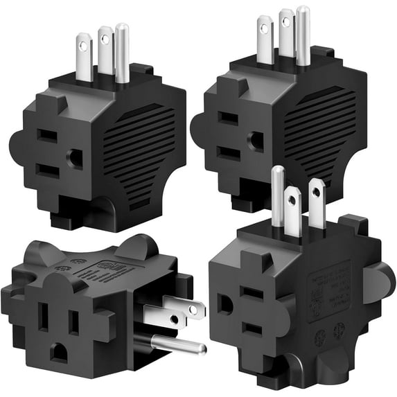3-Outlet Grounding Adapter, Multiple Plug Outlet Extender, Power ...
