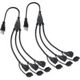 thumbnail image 1 of 3-Outlet Power Splitter Cord, 1 To 3 Way Outlet Indoor & Outdoor Use Weatherproof Sjtw 16Awg 3 Prong Grounded Extension Cord With Multiple Outlets For Landscape String Lights (1.5Ft 2-Pack), 1 of 3