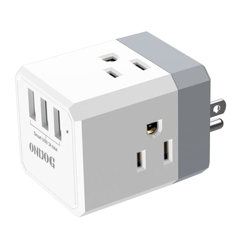 ONDOG USB Wall Plug Adapter - 3 USB Ports Multi Plug Splitter, Electrical Outlets for Home, Office, Cruise Use Essential, ETL Listed price history and forecast - ONDOG NBW-119
