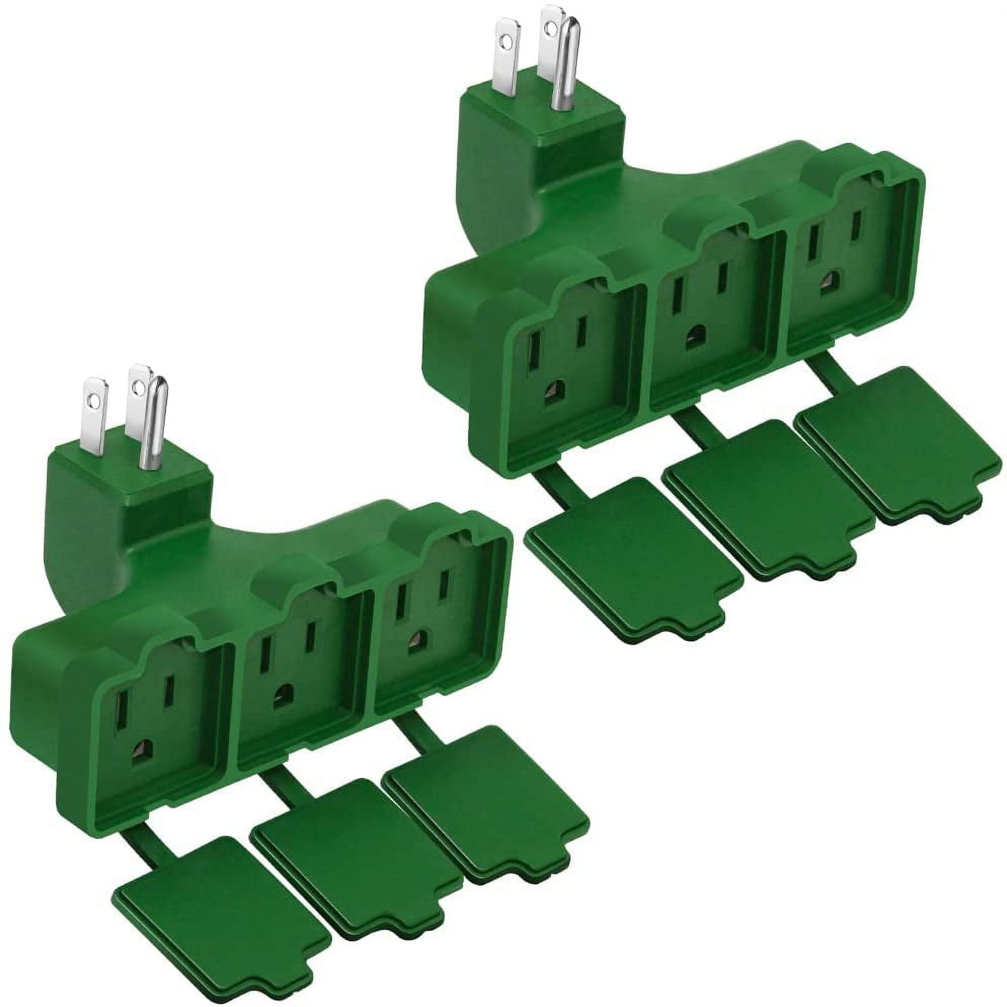 3Outlet Wall Plug Adapter, UL Listed, Heavy Duty, All Weather