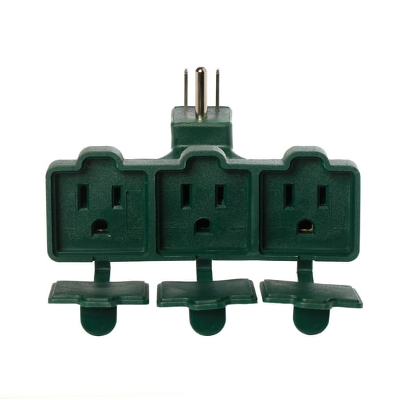 3 Outlet Wall Plug Adapter with Covers - Durable Grounded Power Triple Tap for Indoor & Outdoor Use | Low Profile & Weather Resistant