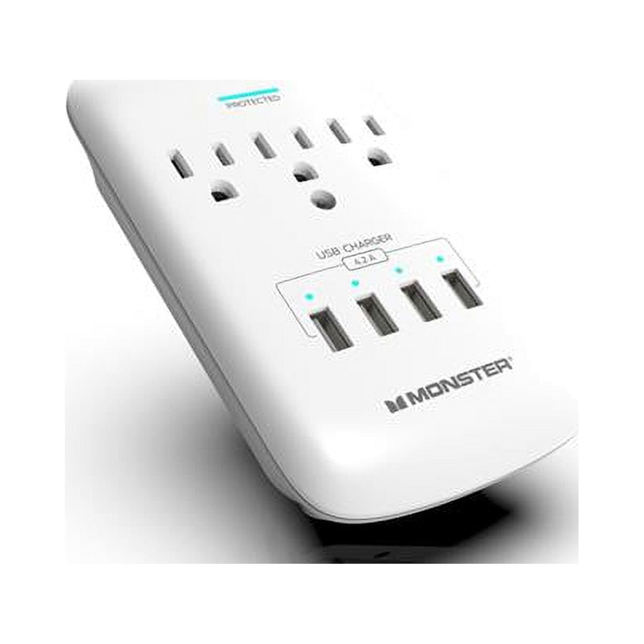3 Outlet Wall Tap Surge Protector, White