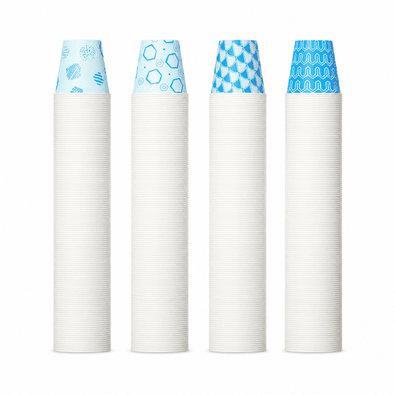 3 Oz Disposable Paper Cups 500 Pack Blue Pattern Multi-Use