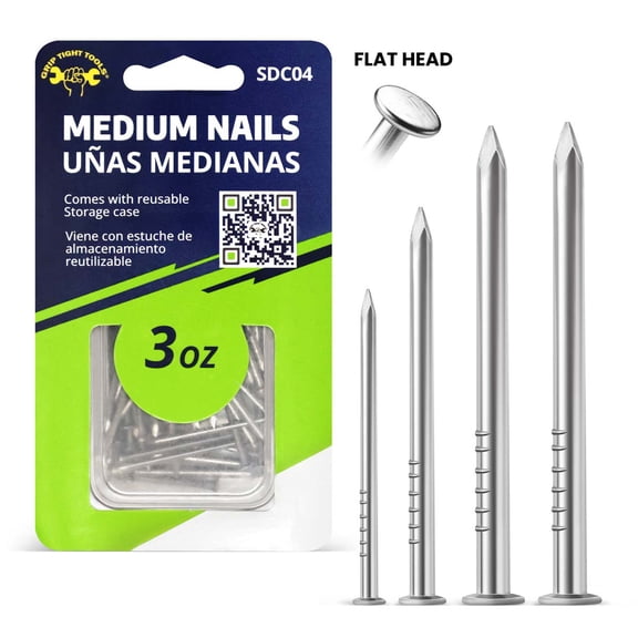 Grip Tight Tools 3 Oz. Medium Nails Kit with Storage Case