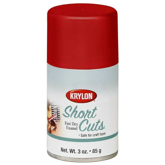 Krylon Short Cuts Spray Paint Gloss - Quick Drying, Red, 3 Oz - Set of 6